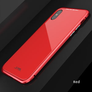 COOLTODAY Luxury Magnetic Adsorption Case Tempered Glass Metal Case For iPhone X 8 7 6s Ultra Thin Case For Iphone 7P 6P 8P