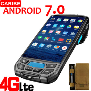 CARIBE PL-50L wifi / blue tooth / 4G rugged pos android barcode scanner mobile pda with built-in printer