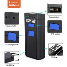 Bluetooth Barcode Scanner 1D Laser Portable USB Bluetooth 2.4G Wireless Barcode Reader Wireless Transfer Distance 100 Meters