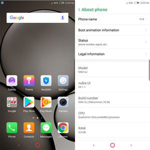 Original Nubia V18 Snapdragon 625 Octa Core 2.0GHz Face ID Mobile Phone 4GB RAM 64GB ROM 6.01'' 2160x1080 Android 7.1 Dual SIM