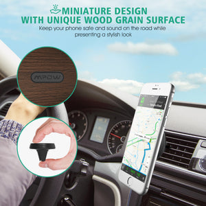 Mpow Universal Car Phone GPS Holder For iPhone X 8 7/Plus Magnetic Car Air Mount Desk&amp; Car Stand Cradle Wood Grain 1/2 Pack