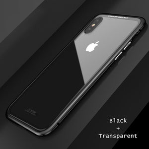 COOLTODAY Luxury Magnetic Adsorption Case Tempered Glass Metal Case For iPhone X 8 7 6s Ultra Thin Case For Iphone 7P 6P 8P