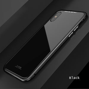 COOLTODAY Luxury Magnetic Adsorption Case Tempered Glass Metal Case For iPhone X 8 7 6s Ultra Thin Case For Iphone 7P 6P 8P