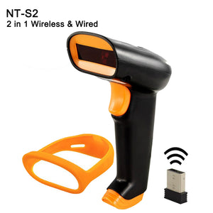 Wireless Barcode Scanner 2000mAh Bar Code Reader 2.4G up to 300m Laser Barcode Scanner Wireless/Wired For Windows,Android,MAC