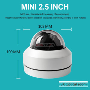 Super Mini PTZ IP Camera HD 1080P / 5MP Dome Outdoor Vandal-Proof 2MP CCTV Security PTZ Cameras 3X Motorized Zoom IR 20M P2P