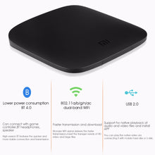 Original Xiaomi MI TV BOX 3 2GB/8GB Smart 4K Ultra HD Android 6.0 Movie WIFI Google Cast WiFi Bluetooth Media Player Set top Box