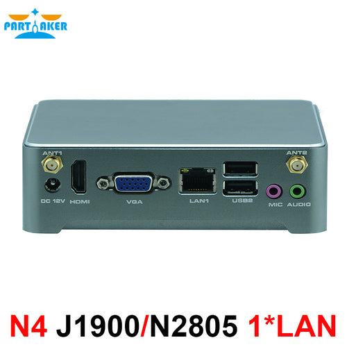 Partaker N4 NUC Fanless Mini Pc Computer Nano PC With Intel Core J1900 N2805