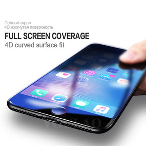 VOULAO 4D Full Cover Edge Tempered Glass For iPhone 7 8 6 Plus Screen Protector For iPhone 6 6s 7 Plus Film Protection Glass