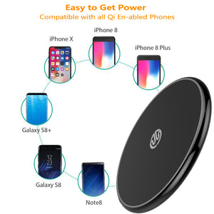 SHINEWOW FC180 Wireless Fast Charger for Samsung Galaxy Note 8 S8 S7 S6 Edge and Standard Charge for Apple iPhone X / 8 / 8 Plus