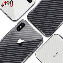 AUJ Carbon Fiber Back Film For iPhone 6 6s 7 8 Plus Scratch Proof 3D Soft Film For iPhone X Clear Scratch-Protection Film