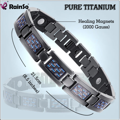 Rainso Fashion Jewelry Bracelets & Bangles Bio Energy Healing Titanium Magnetic Bracelet Men Jewelry Love Bracelet Gift For Men