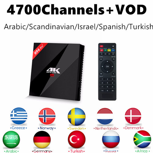 Arabic Nordic IPTV Swedish IPTV android tv box H96 Pro+ tv box android 7.1 IPTV Subscription 1 Year For xiaomi Smart ip tv box