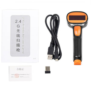 Wireless Barcode Scanner 2000mAh Bar Code Reader 2.4G up to 300m Laser Barcode Scanner Wireless/Wired For Windows,Android,MAC