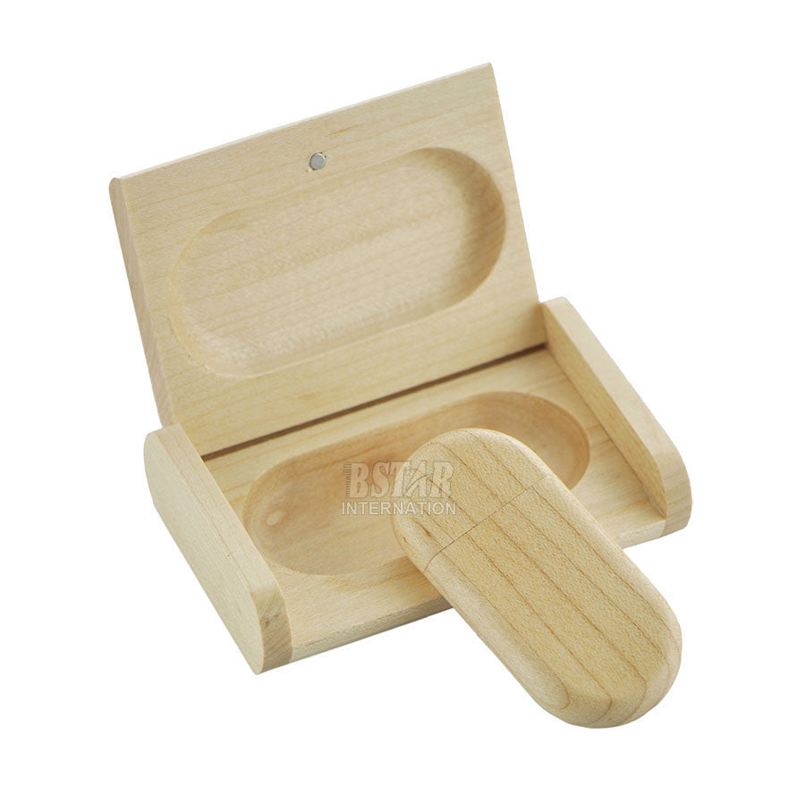 High Quality Hot-Selling Best Gift Maple wooden box shape 4GB USB 2.0 Memory Stick Flash Pen Driver Pendrive Pendriver U Disk