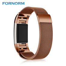 Fornorm Magnetic Lock Strap Fabulous Stainless Steel Metal Watch Wrist Band Strap for Fitbit Charge 2