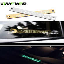 Onever Car Luminous Temporary Parking Stop Sign Noctilucous Telephone Number Plate Auto Parking Sign Card Car Accessories