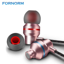 FORNORM Metal Stereo Earphone Bass Earphone Sport Headset Hands Free Calls Earbuds With Mic Microphone