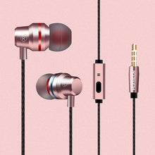 FORNORM Metal Stereo Earphone Bass Earphone Sport Headset Hands Free Calls Earbuds With Mic Microphone