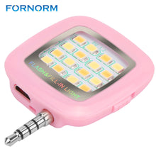 FORNORM Mini Portable 16 LED Selfie flash light for iPhone For Samsung For S8/S8+/S7 Edge/i5/i6/xiaomi mi6/huawei/one plus/LG