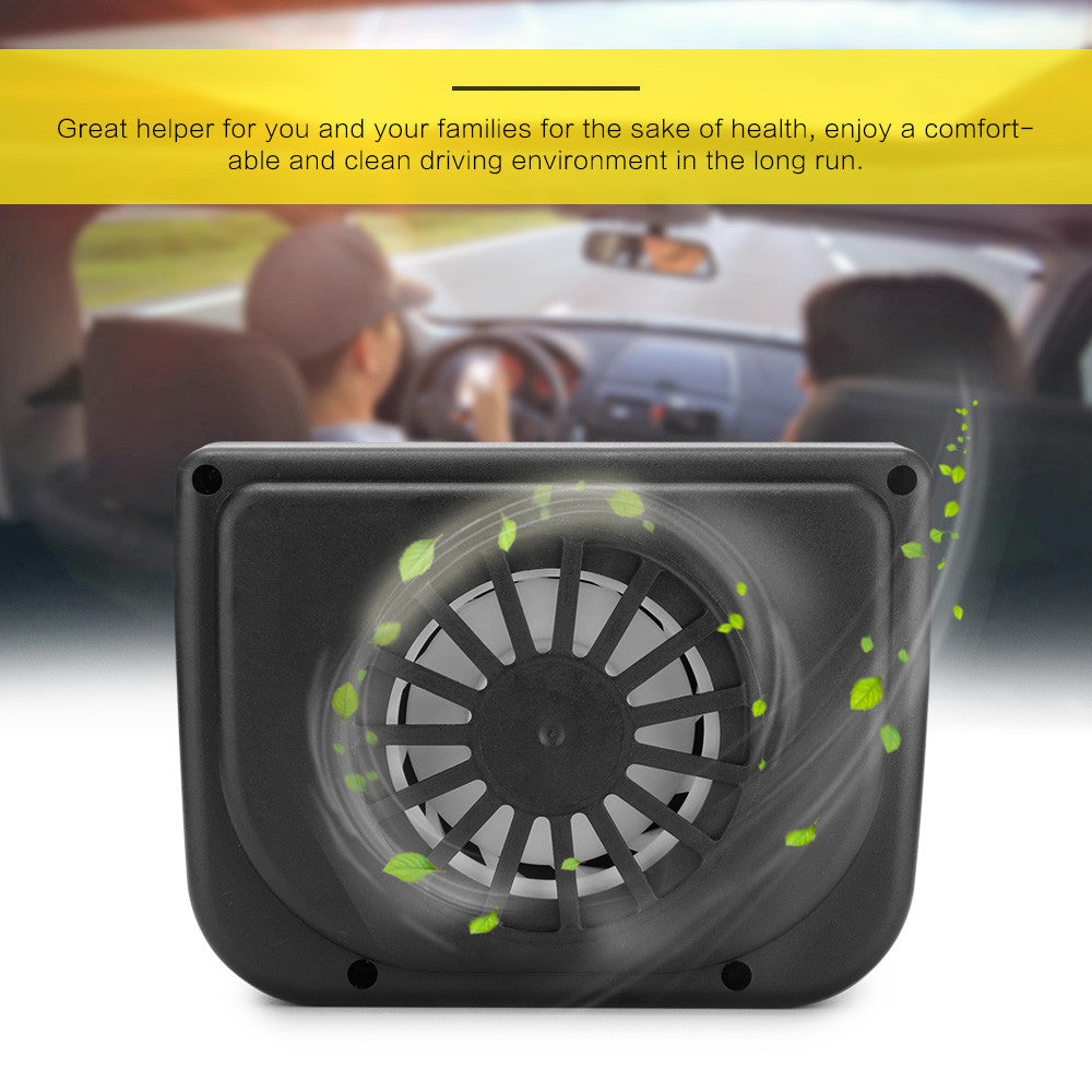 Mini Style Universal Solar Powered Auto Car Window Cooler Ventilation Fan Air Vent Radiator with Rubber Strip 0.3W