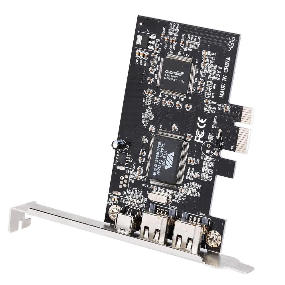 PCI-E 3 Ports 1394a 1394b Firewire Expansion Card PCI-Express Controller Card (2 * 6 Pin + 1 * 4 Pin) for Desktop PC