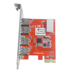 WBTUO LT109NS PCI-Express to USB 3.0 Card Expansion Card for Desktop Riser Red