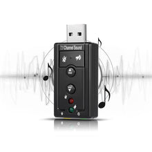 7.1 Channel USB External Sound Card 2-in-1 Audio Adapter USB2.0 Full-speed Plug and Play for PC Laptop Notebook