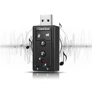 7.1 Channel USB External Sound Card 2-in-1 Audio Adapter USB2.0 Full-speed Plug and Play for PC Laptop Notebook
