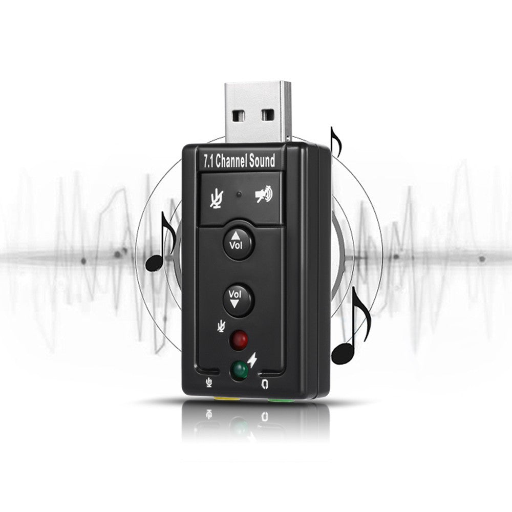 7.1 Channel USB External Sound Card 2-in-1 Audio Adapter USB2.0 Full-speed Plug and Play for PC Laptop Notebook