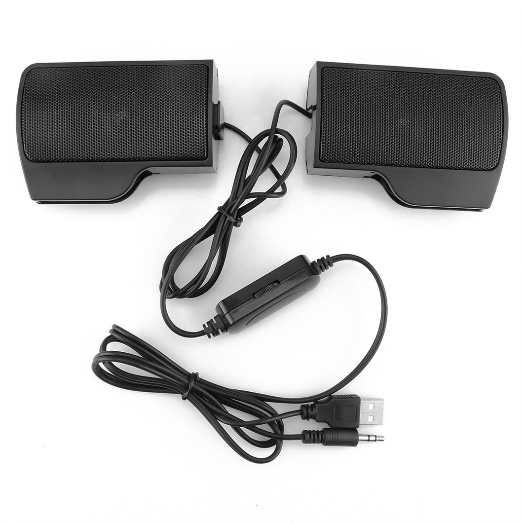 Portable Mini Clip-On USB Powered Stereo Multimedia Speaker Soundbar for Laptop XP Vista Win 7 Mac and OSX